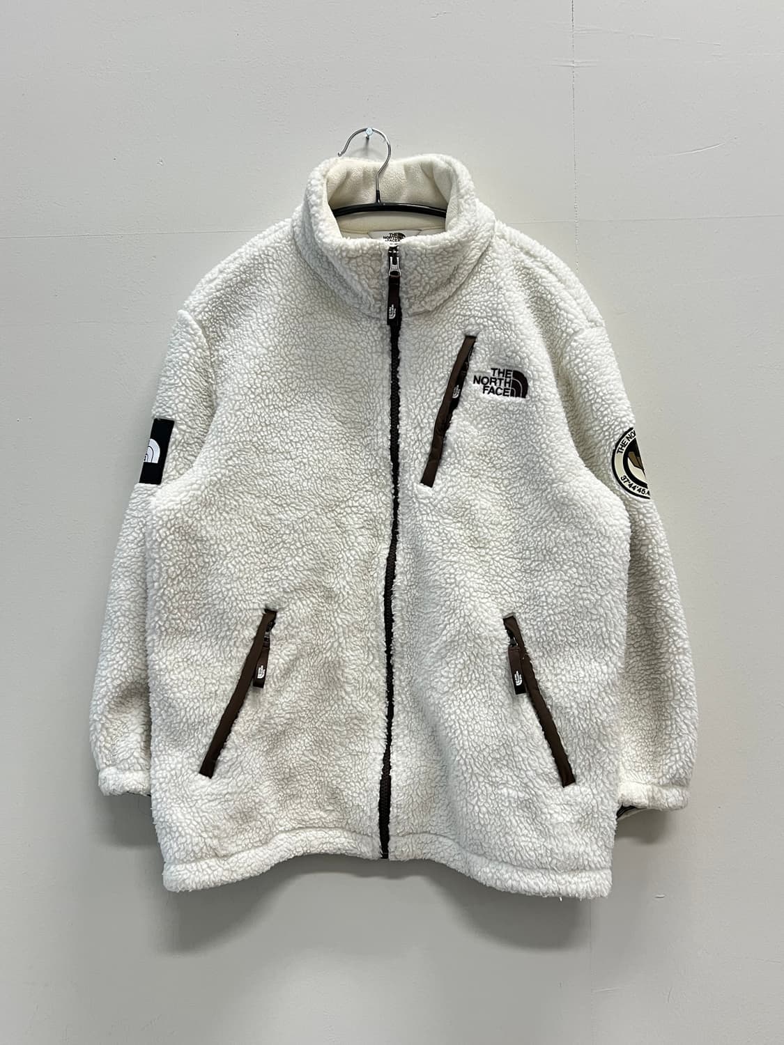 (95) 노스페이스 화이트라벨 양털 셰르파 자켓 아이보리/브라운 상품이미지2
