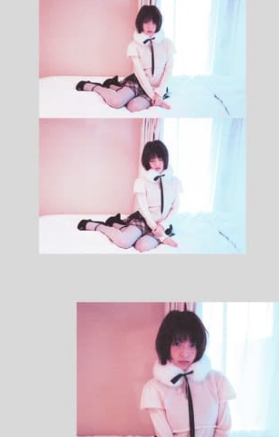 샵페어리 헤어리 퍼프 라인 탑 크림 상품이미지1