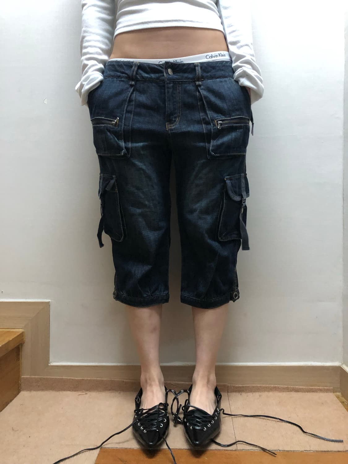 빈티지 데님 워싱 카고 팬츠 상품이미지1