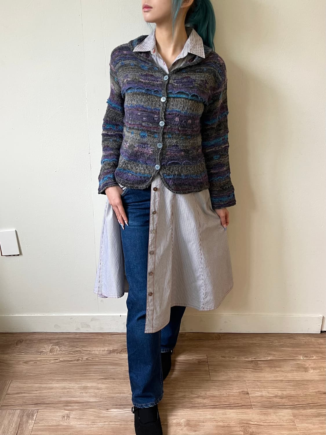 m/m 스트라이프 베스트 원피스 상품이미지5