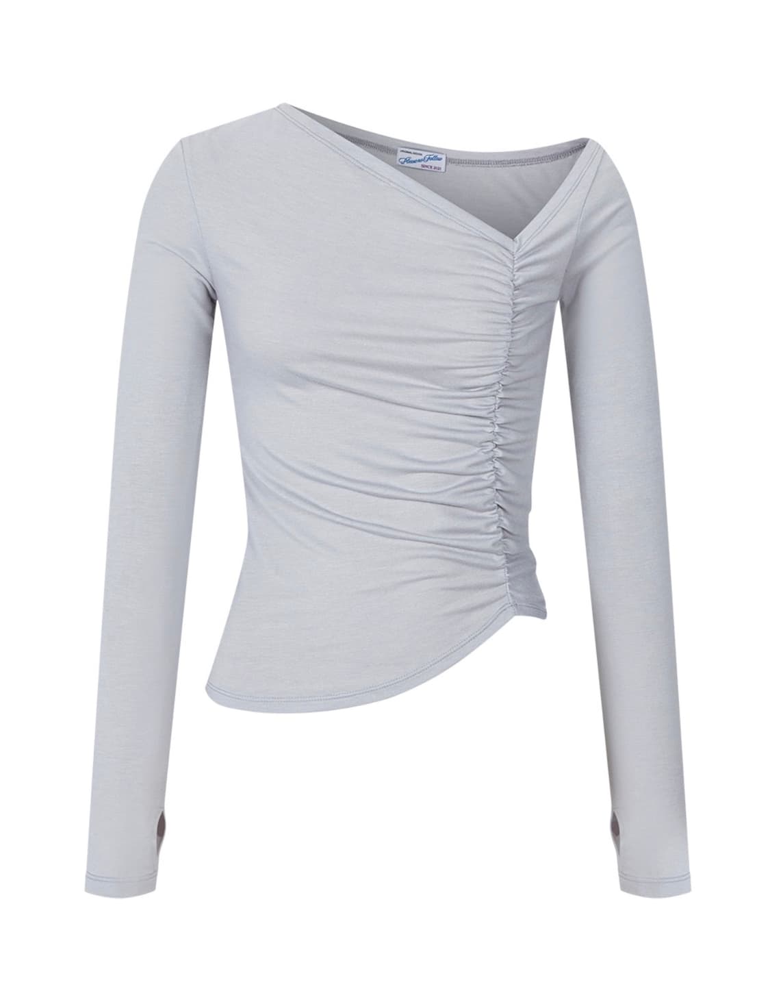 플리즈노팔로우 플노팔 언발 셔링 롱슬리브 탑 상품이미지8