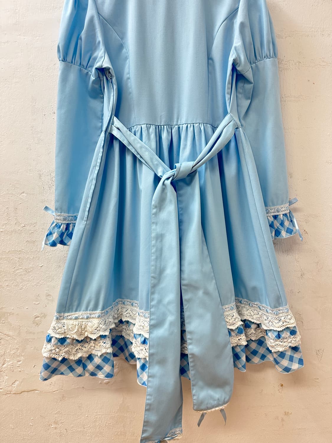 BODY LINE 바디라인 로리타 양산형 체크 레이스 카라 원피스 상품이미지6