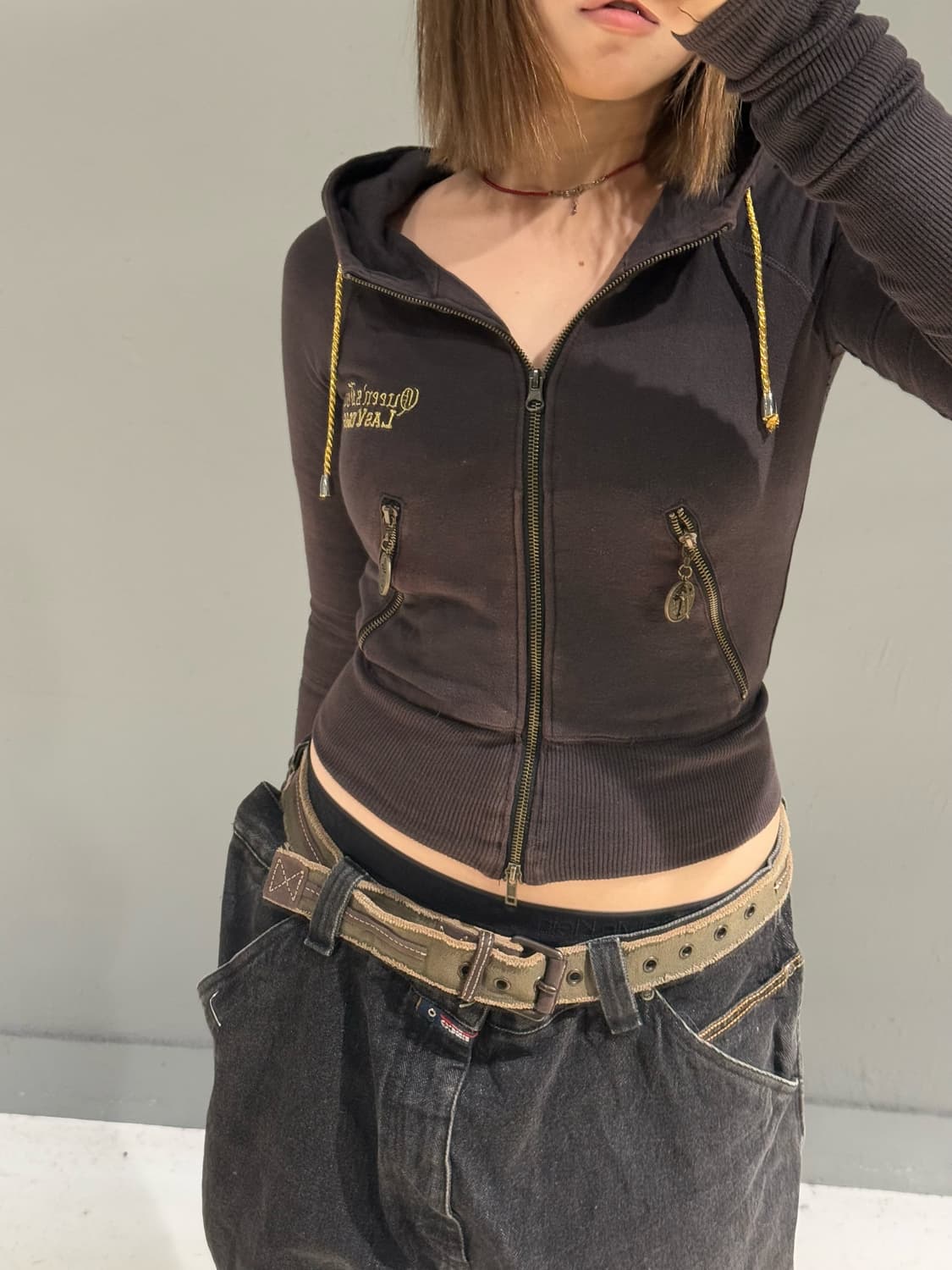 D.I.A back lettering 2-way hood zip-up 상품이미지3