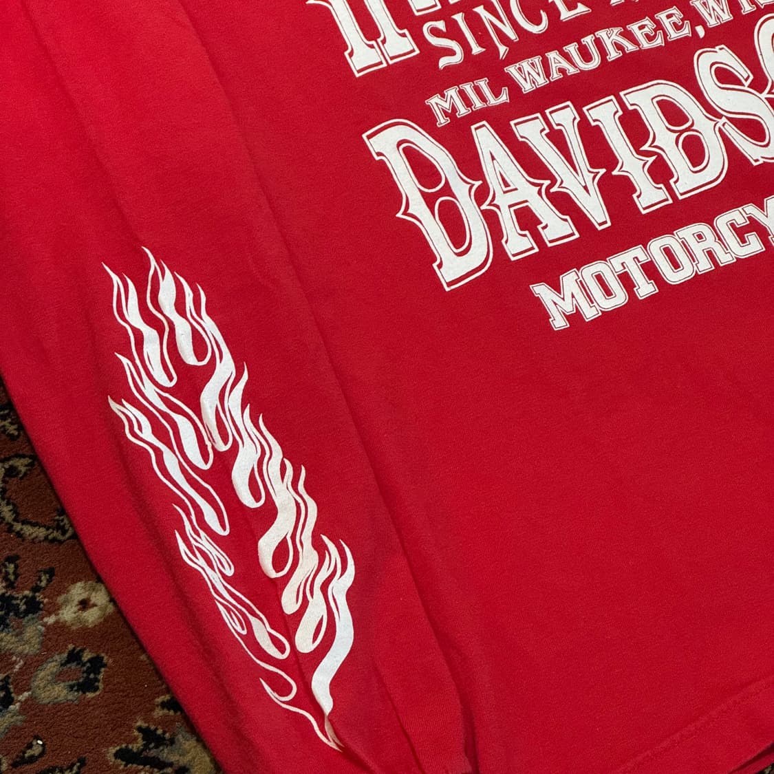 할리데이비슨 플레임 롱슬리브 (M) 레드 상품이미지3