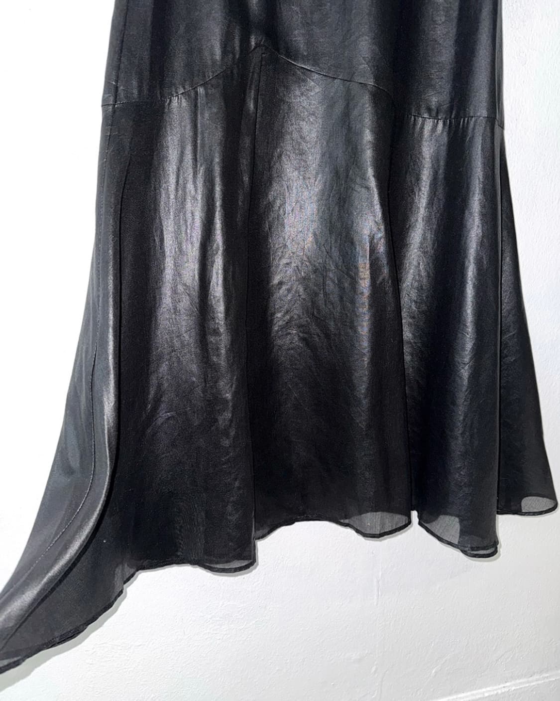 Black Glossy Long Skirt 상품이미지10