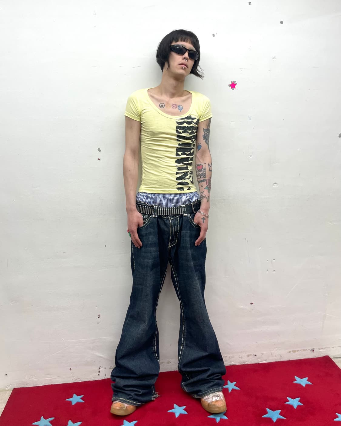 Black Big Lettering Yellow T-shirt 상품이미지5
