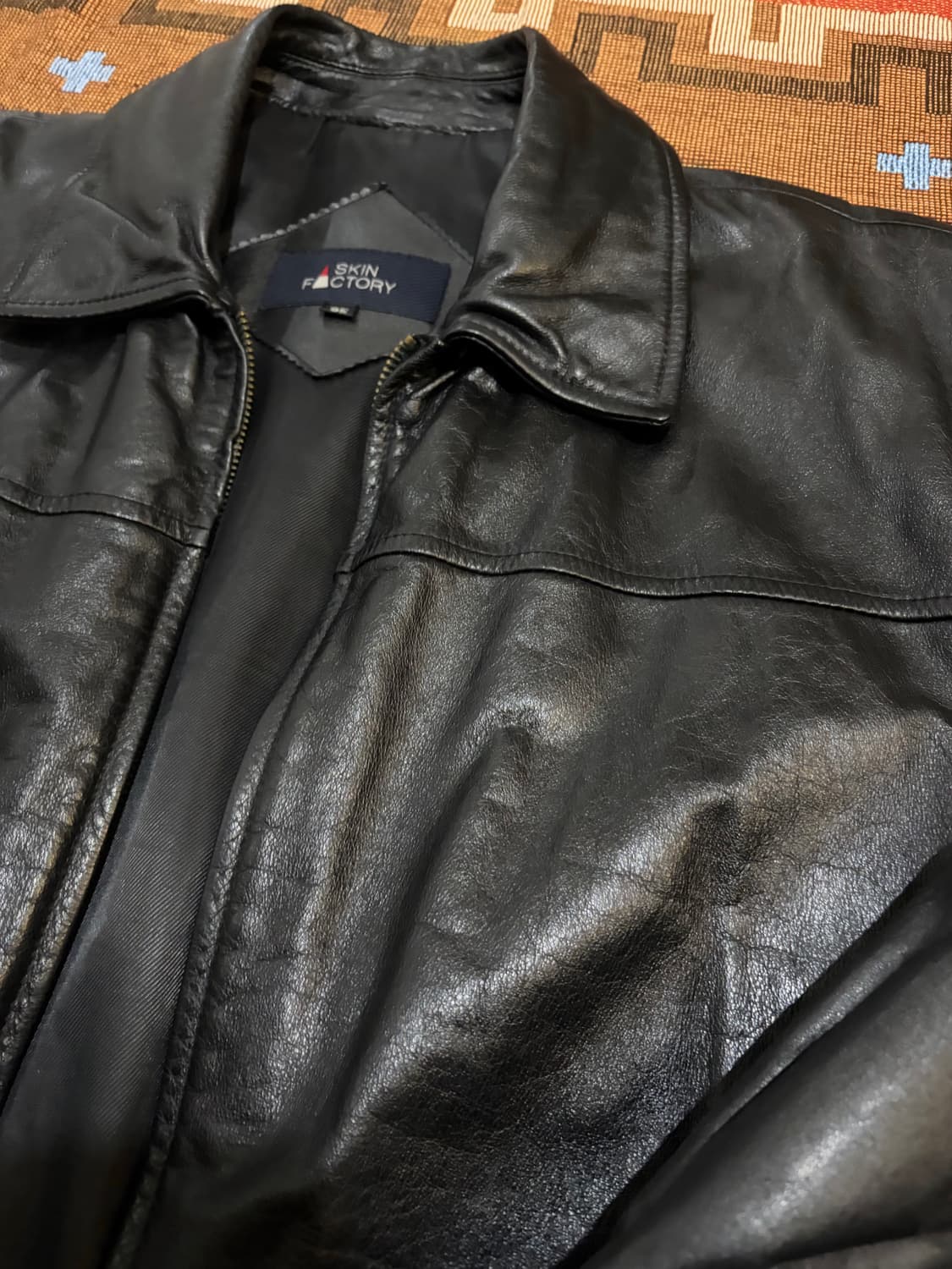 100) 소가죽 퍼 봄버 가죽자켓 상품이미지4