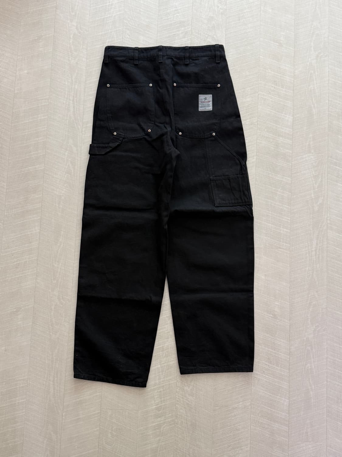 [2] 아오이로 커티드 더블니 팬츠 블랙 상품이미지2