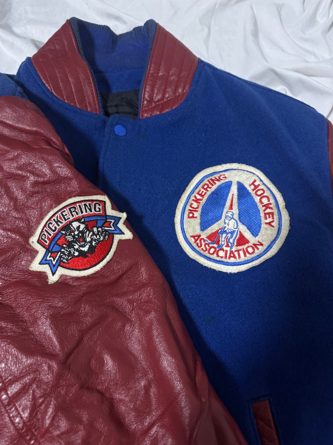 빈티지 캐나다 메이드 하키 팀 자수 패치 바시티 자켓 상품이미지1