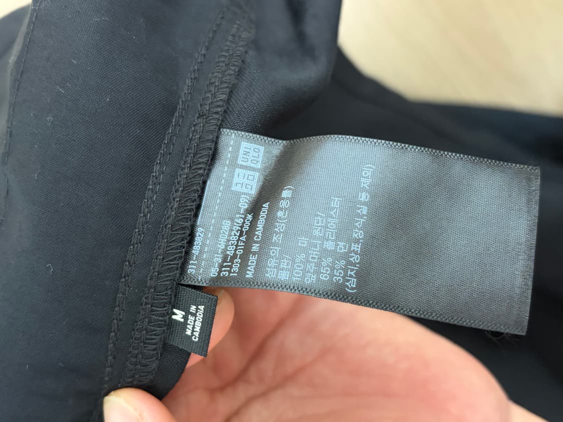 유니클로C 프리미엄리넨셔츠자켓 블랙m 상품이미지4