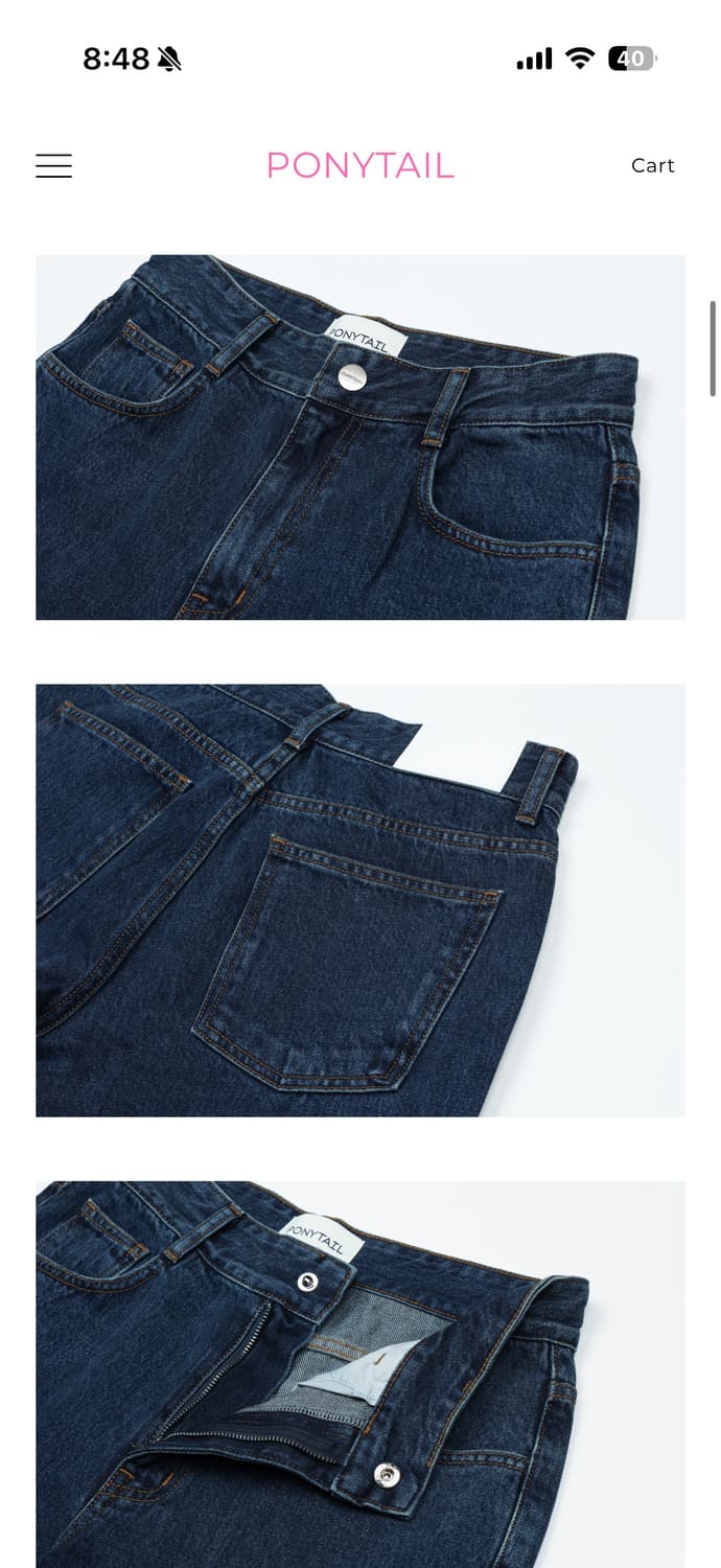 포니테일 NEW Bella 루즈핏 데님 M 상품이미지2