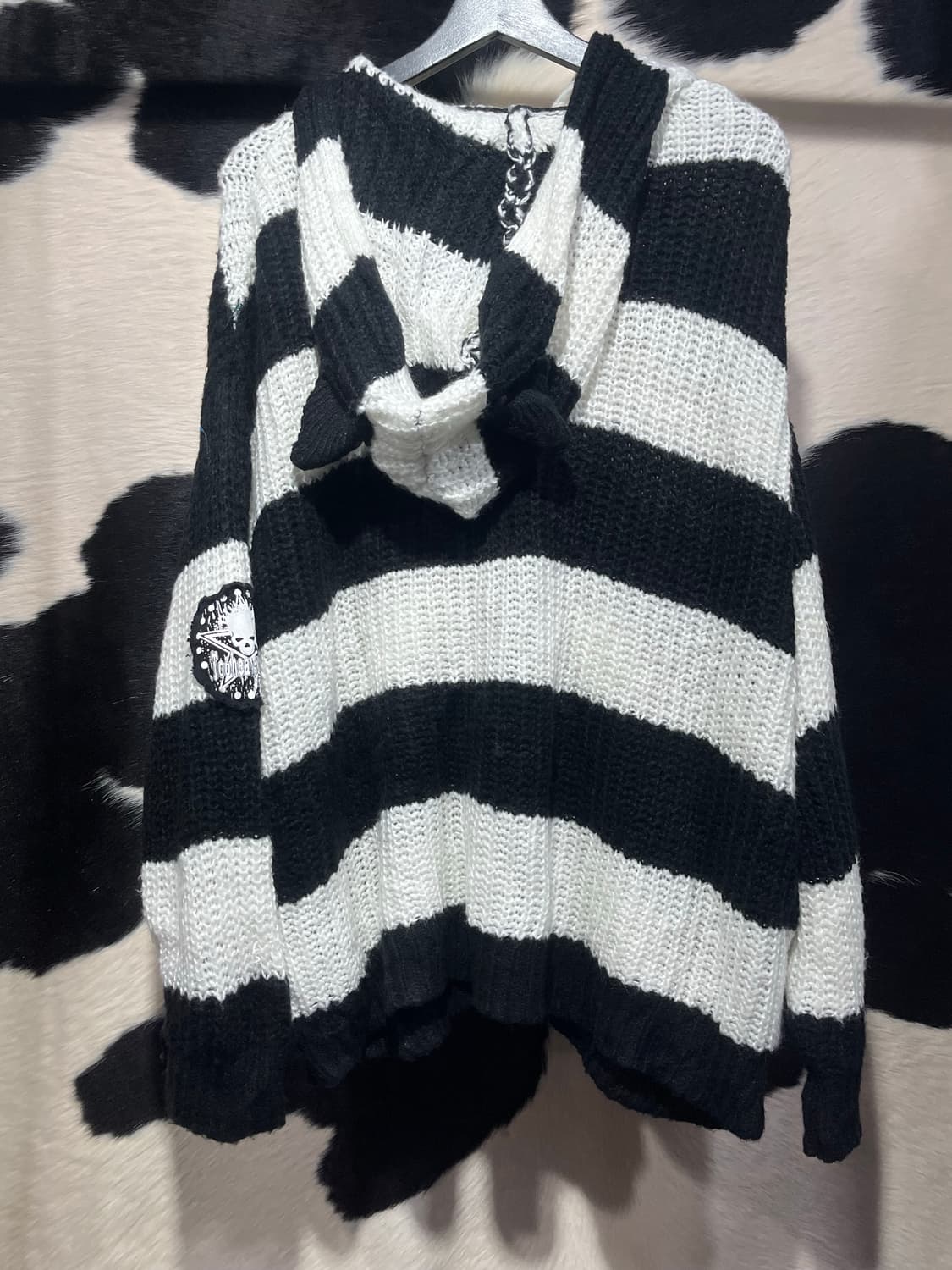 펑크 패치 스트라이프 후드집업 상품이미지6