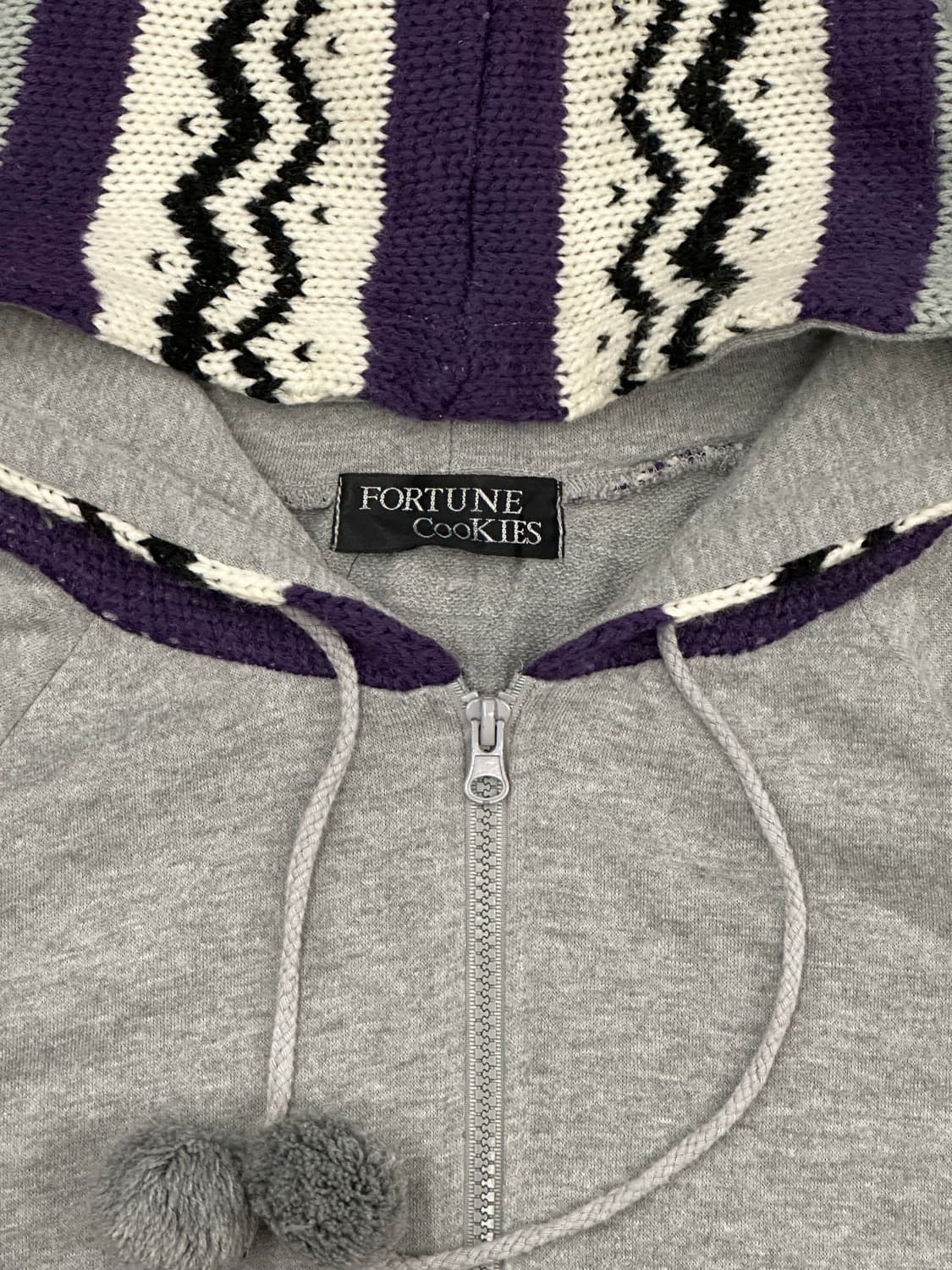 M)Japanese vintage 여성 패턴 니트 후드집업 상품이미지2