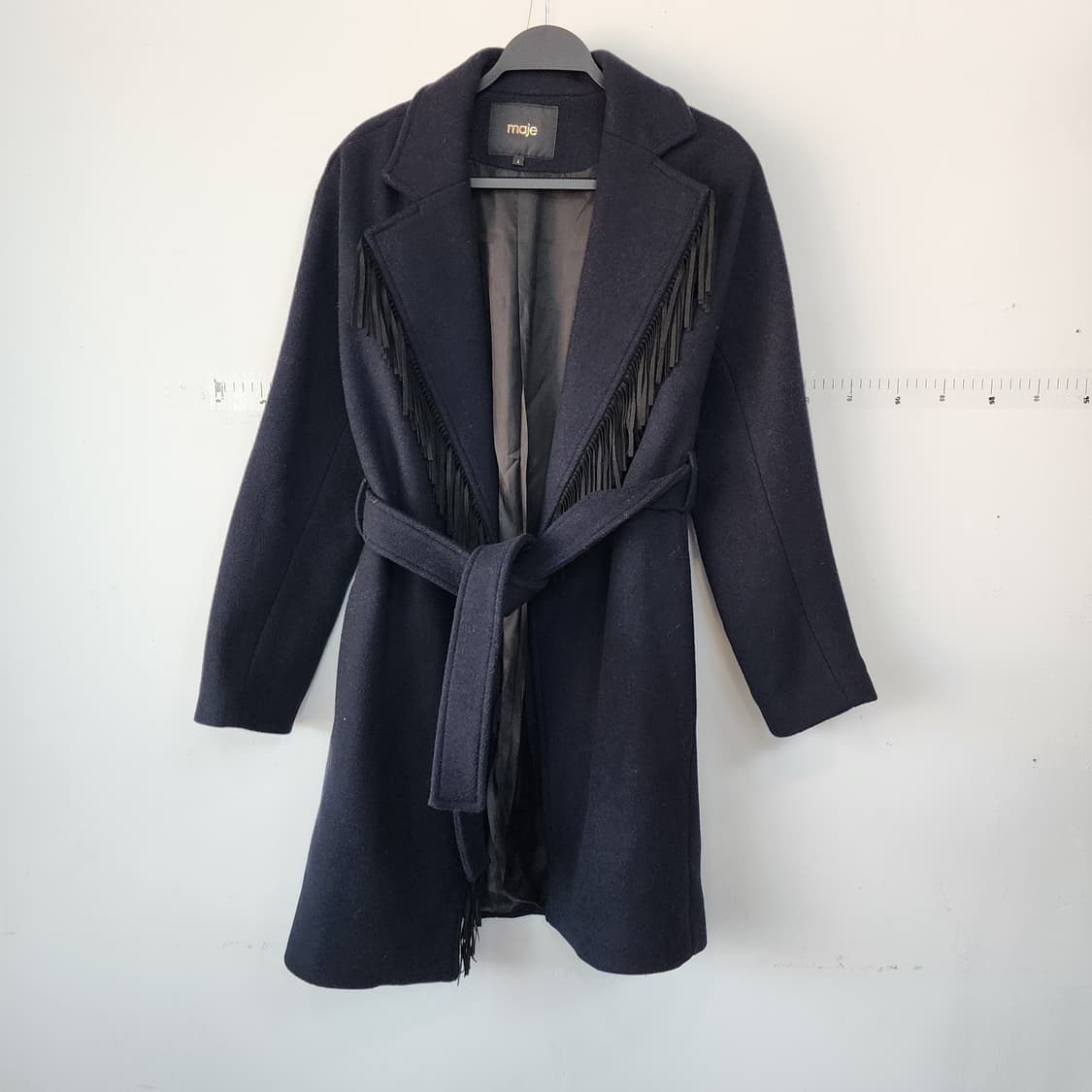 마쥬 블랙 프린지 장식 코트 상품이미지6