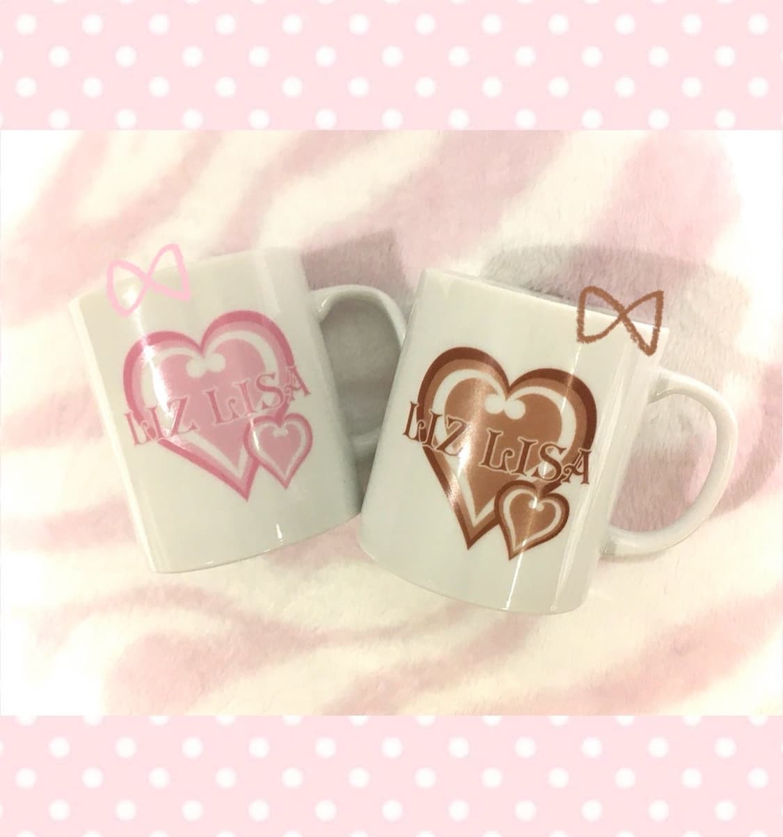 리즈리사 하트 머그컵 핑크 브라운 초코딸기 라떼갸루 고전 Lizlisa 상품이미지1