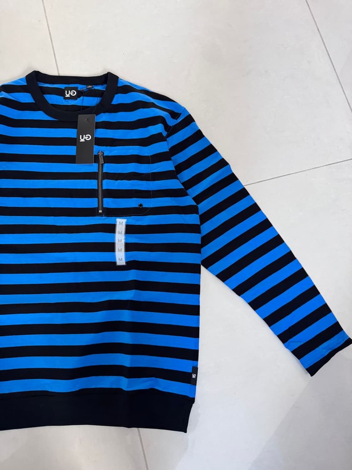 ZIPPER POCKET BORDER LS TEE 지퍼 포켓 보더 티셔츠 상품이미지1