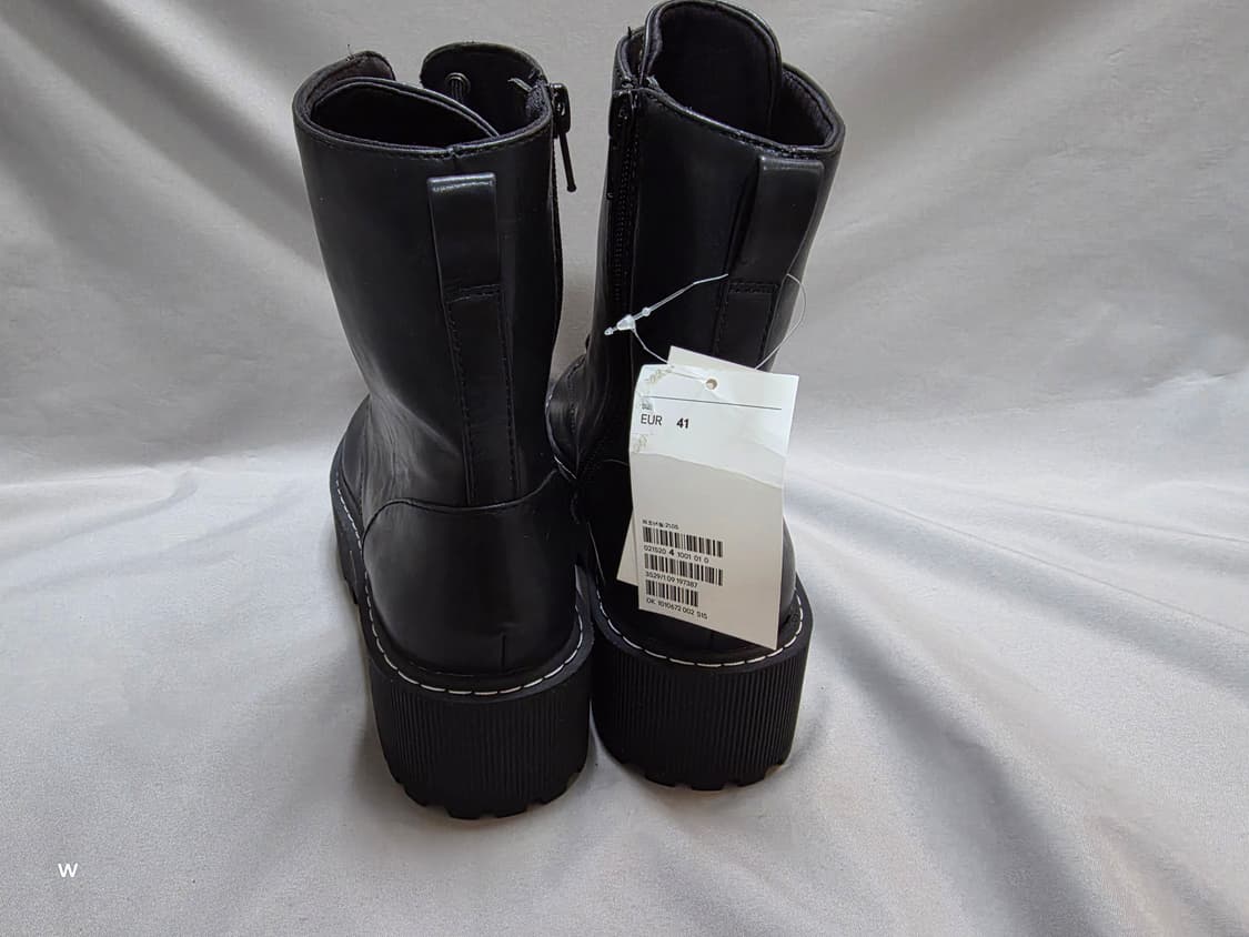 H&M 블랙 플랫폼 레이스업 부츠 [eur41 / 260mm] 상품이미지5