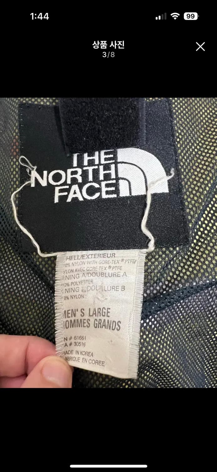 90s 빈티지 노스페이스 고어텍스 카키 바람막이 자켓 슈노원판 나이키 상품이미지3