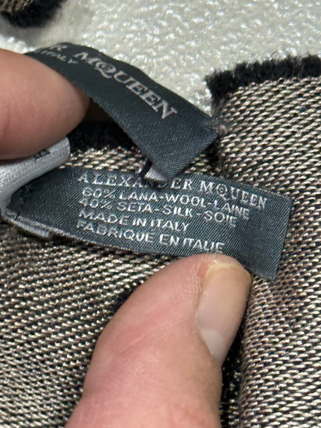 알렉산더 맥퀸 해골 대형 울 실크 머플러  상품이미지5