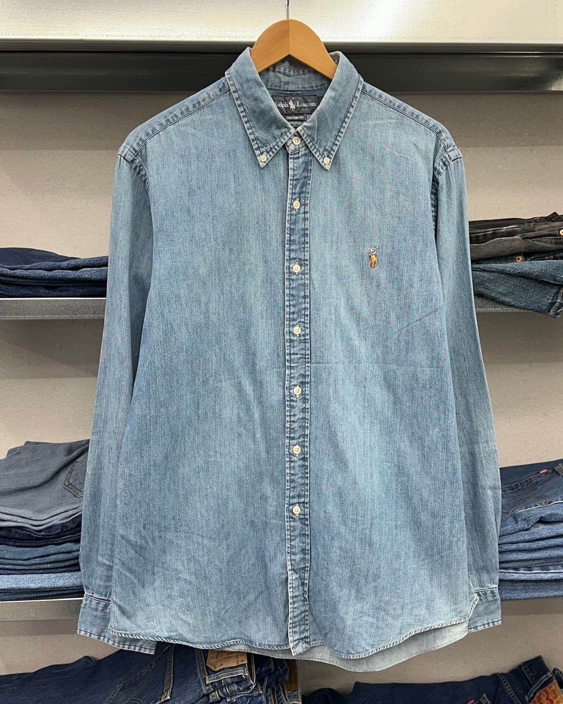 (L)폴로 데님 셔츠-M1814 상품이미지1