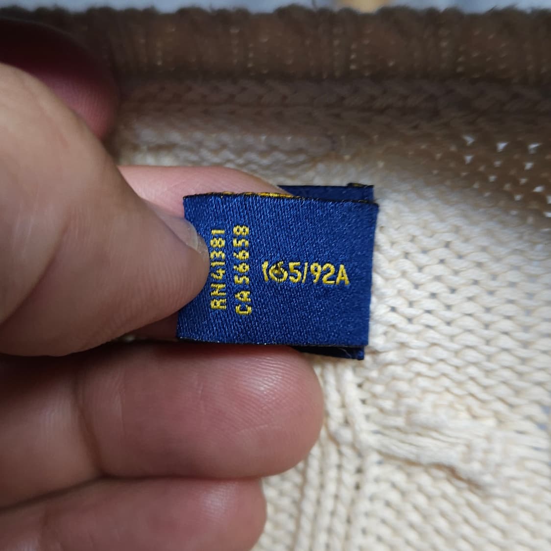 M ) 폴로 랄프로렌 여성 케이블 니트 V넥 아이보리 상품이미지5