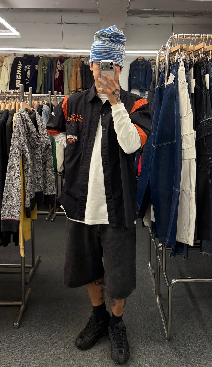 XL)할리데이비슨 빈티지 패치자수 반팔 셔츠 상품이미지1