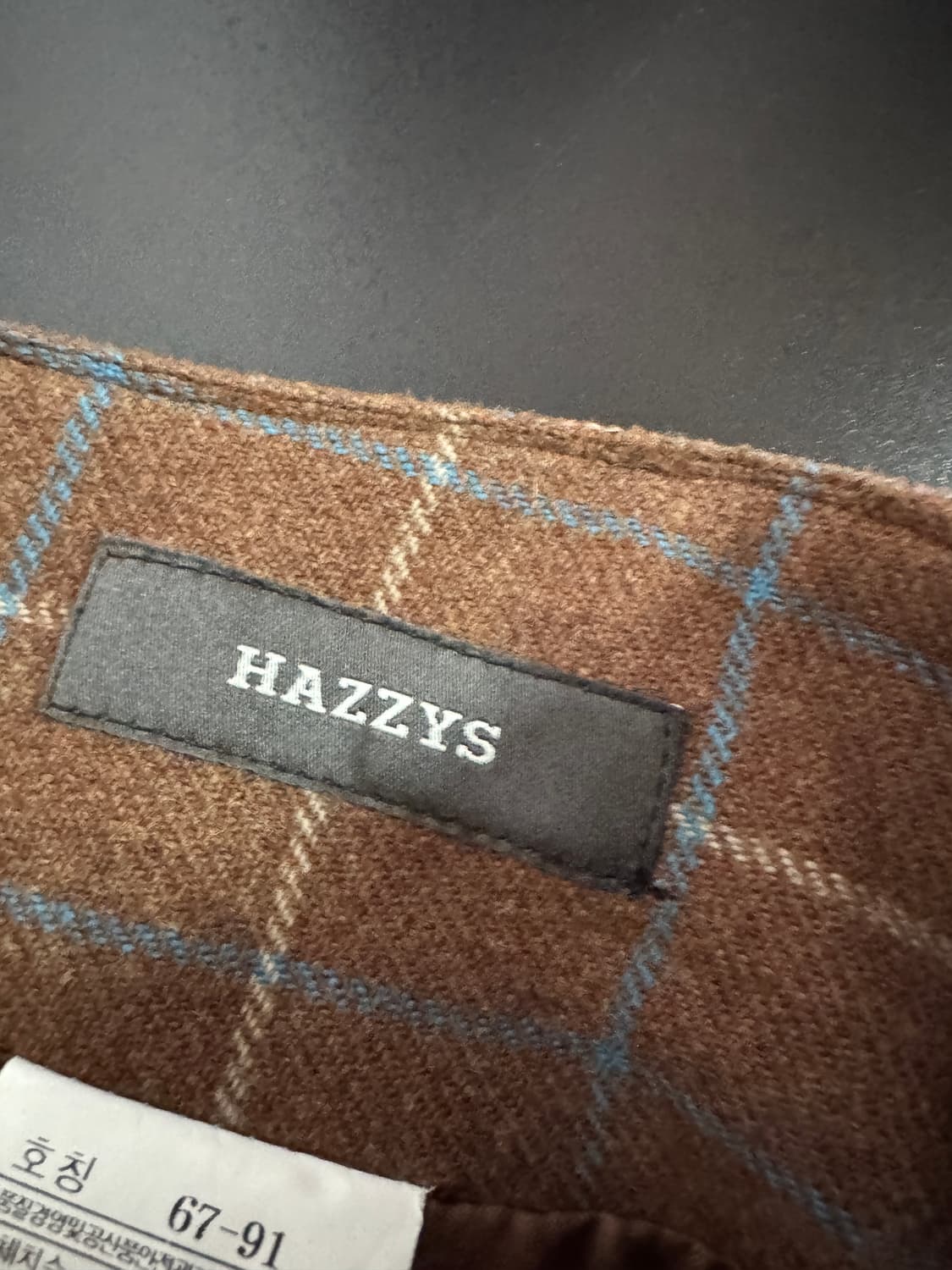 여성 헤지스 y2k 빈티지 체크 스커트 울 치마 29.9인치 상품이미지2