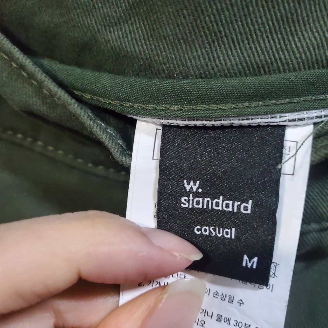 더블유스탠다드 카키 카고 스트링 반바지  상품이미지4