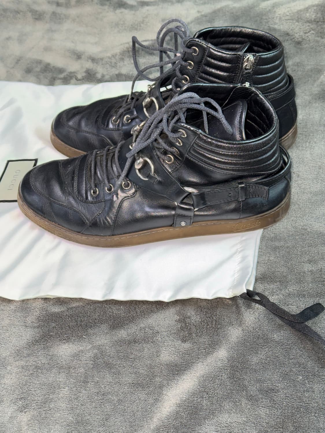 구찌 홀스빗 레더 하이탑 스니커즈 상품이미지5