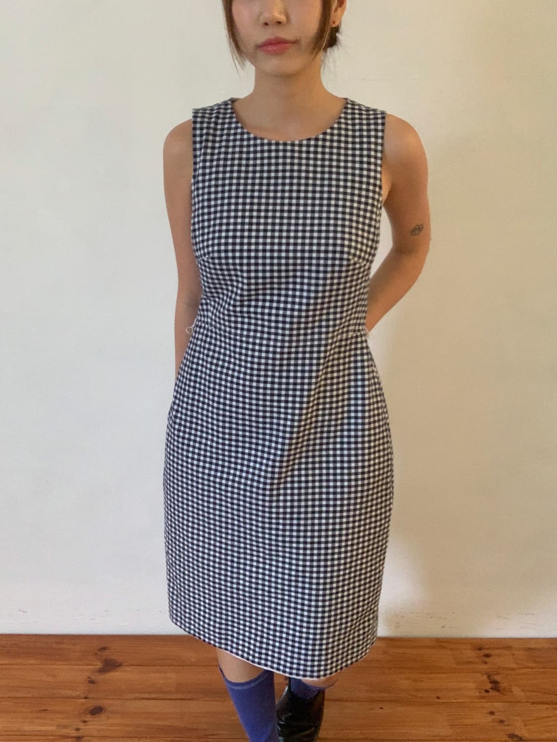 Check Belt Midi Dress 상품이미지7