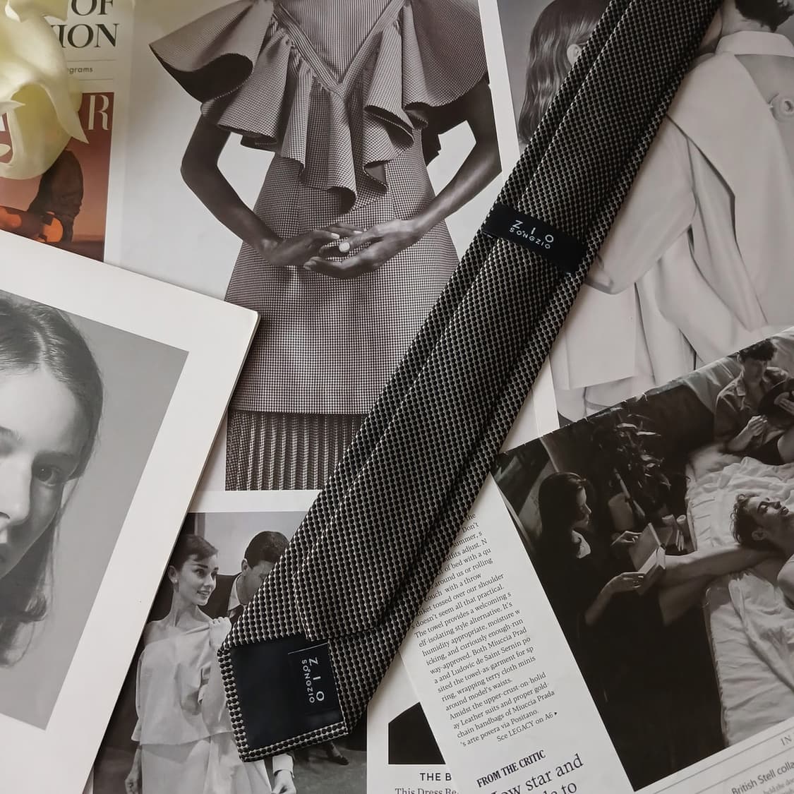 지오송지오 실크 블랙 텍스처 넥타이 6.3cm A+등급 A19268
 상품이미지4