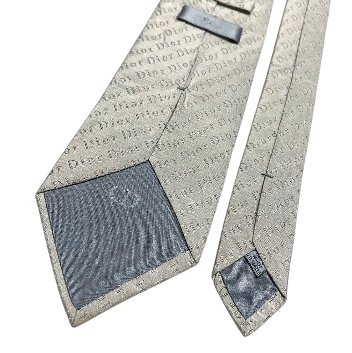 디올옴므 로고패턴 베이지 실크 넥타이 상품이미지3