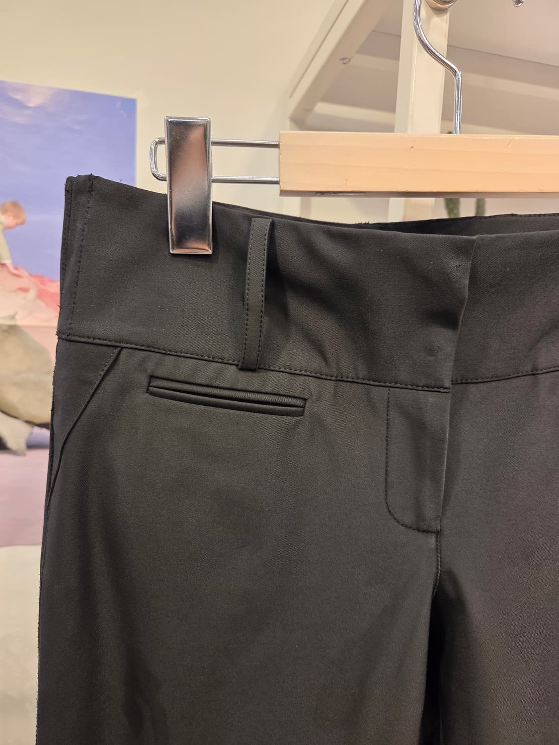 버버리 블랙 로우 웨스트 스트레치 팬츠 상품이미지2