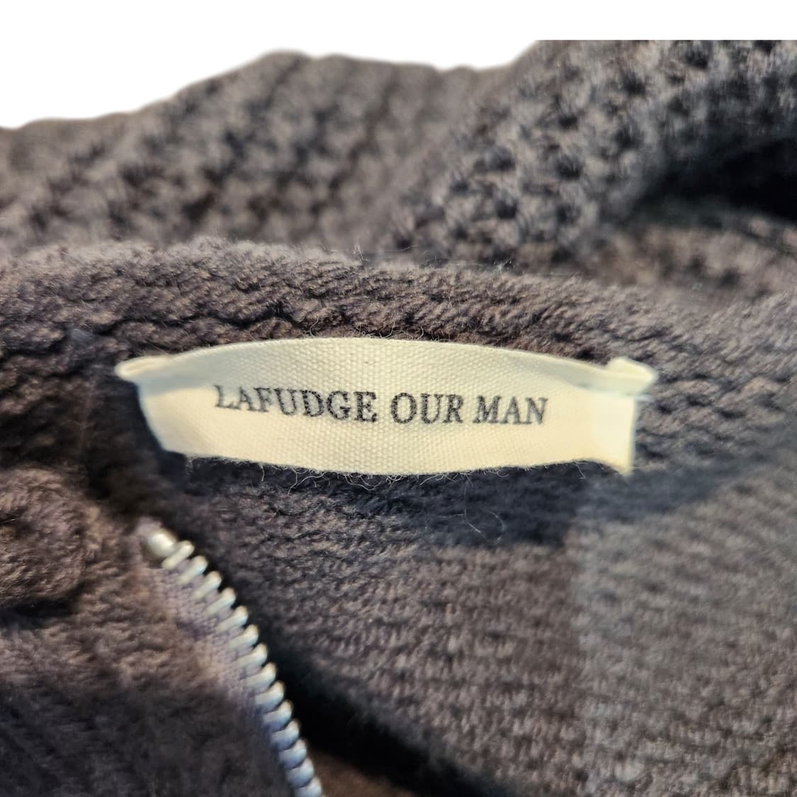 라퍼지아워맨 투톤 니트 집업 가디건 LAFUDGE OUR MAN 상품이미지2