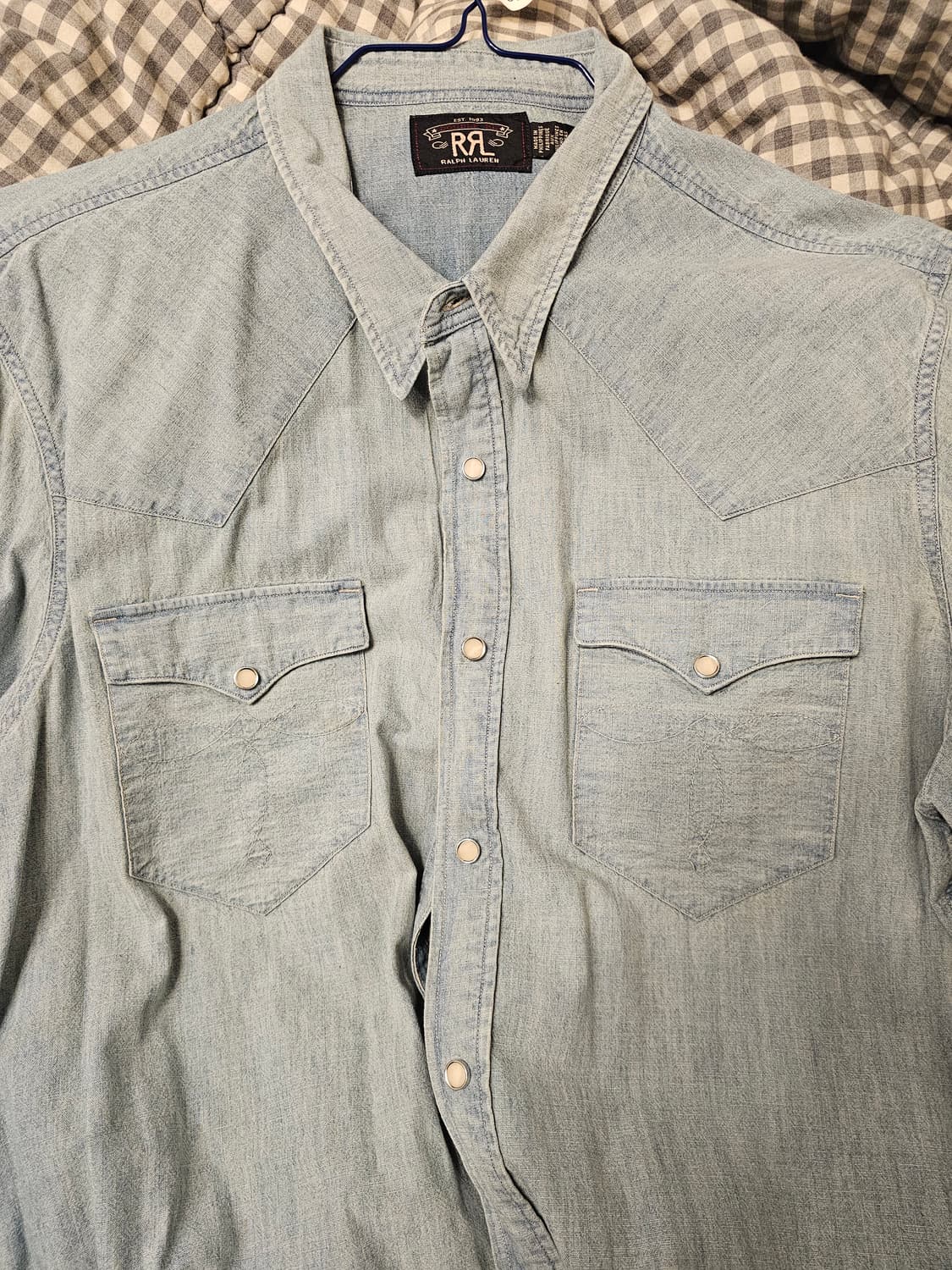 더블알엘 웨스턴 샴브레이 셔츠 XXL 상품이미지2