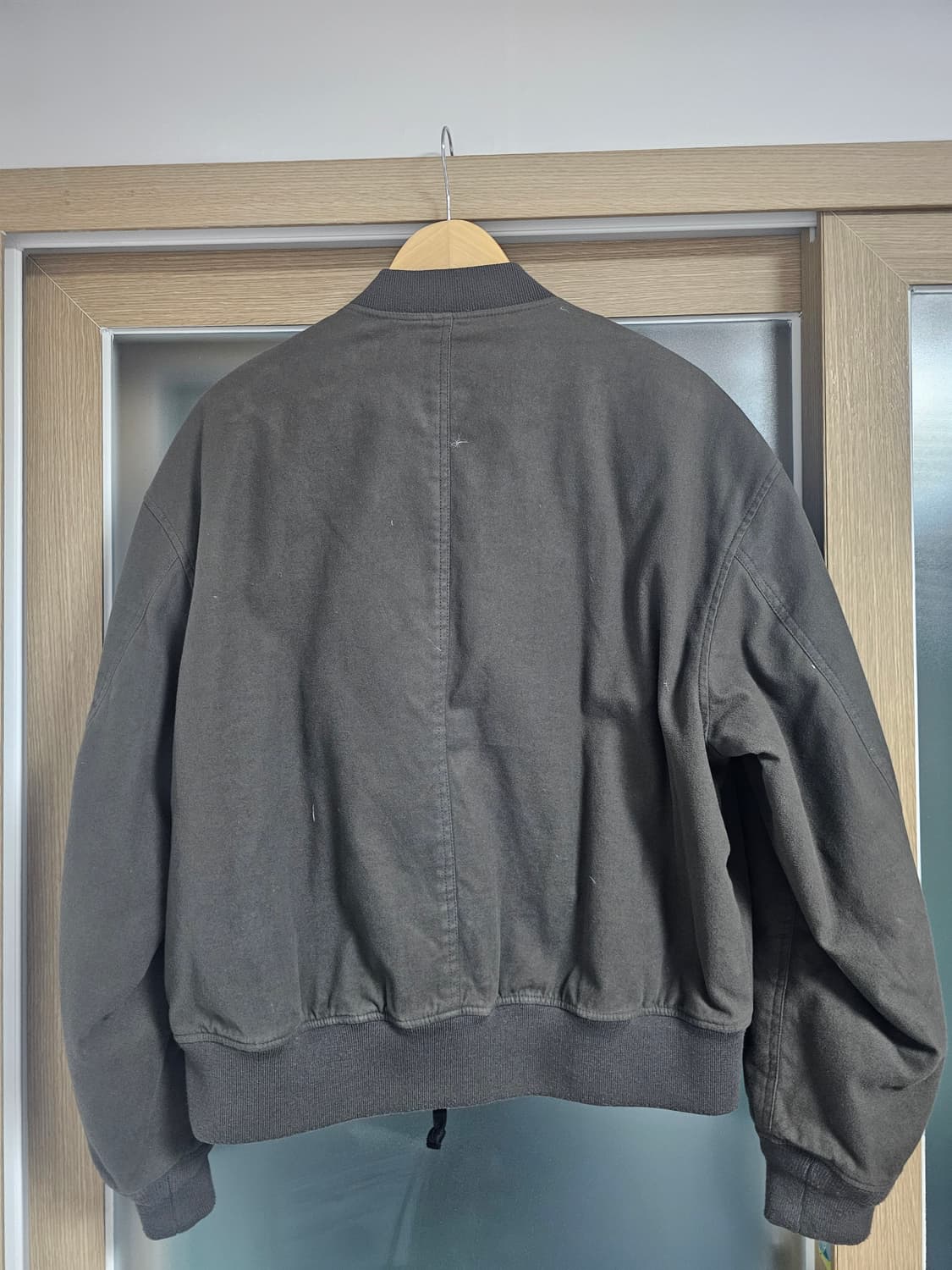 인사일런스 워시드 몰스킨 ma-1 khaki gray M사이즈 상품이미지2