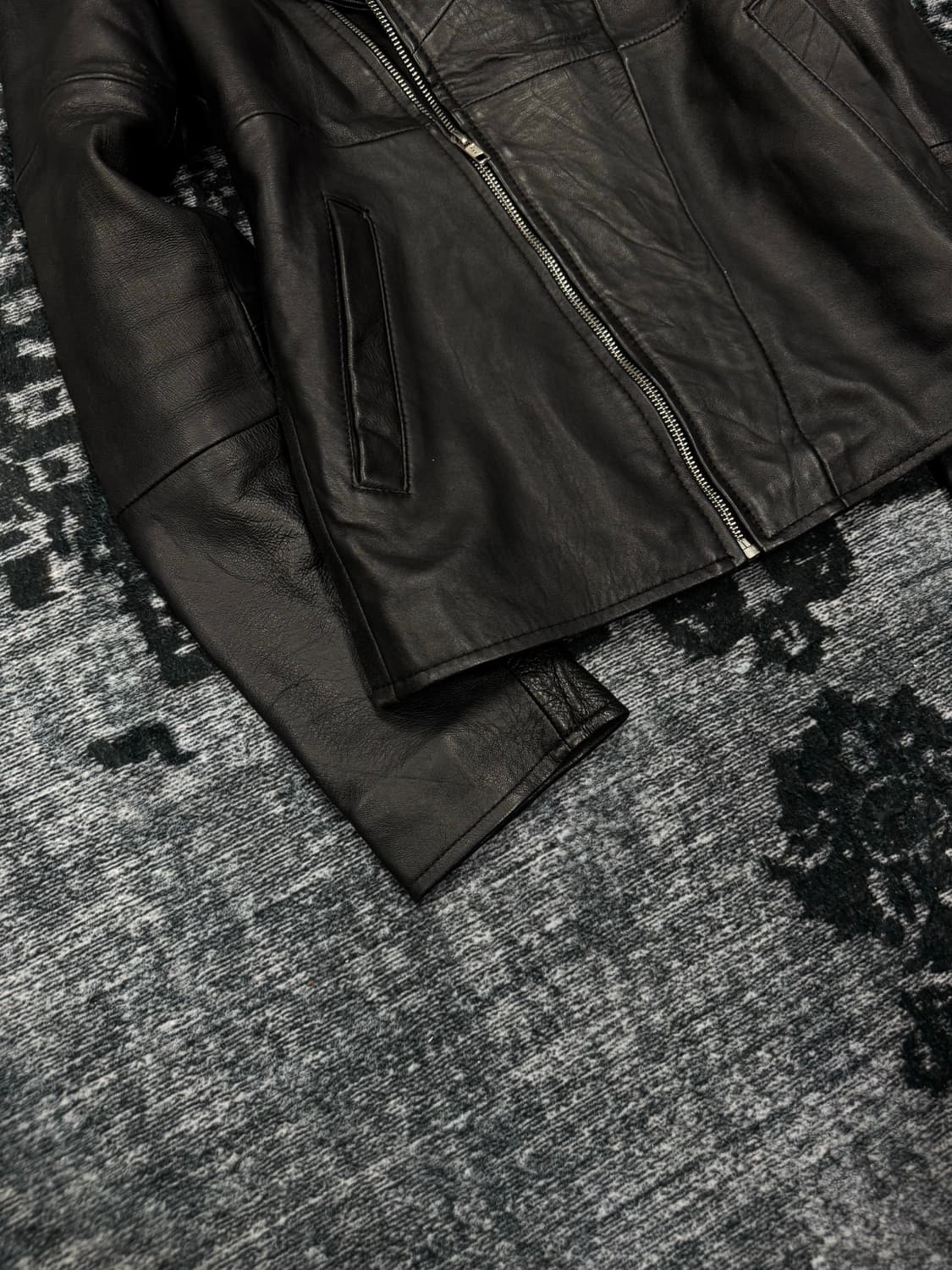 Rubik asymmetry leather hood rider jacke 상품이미지4