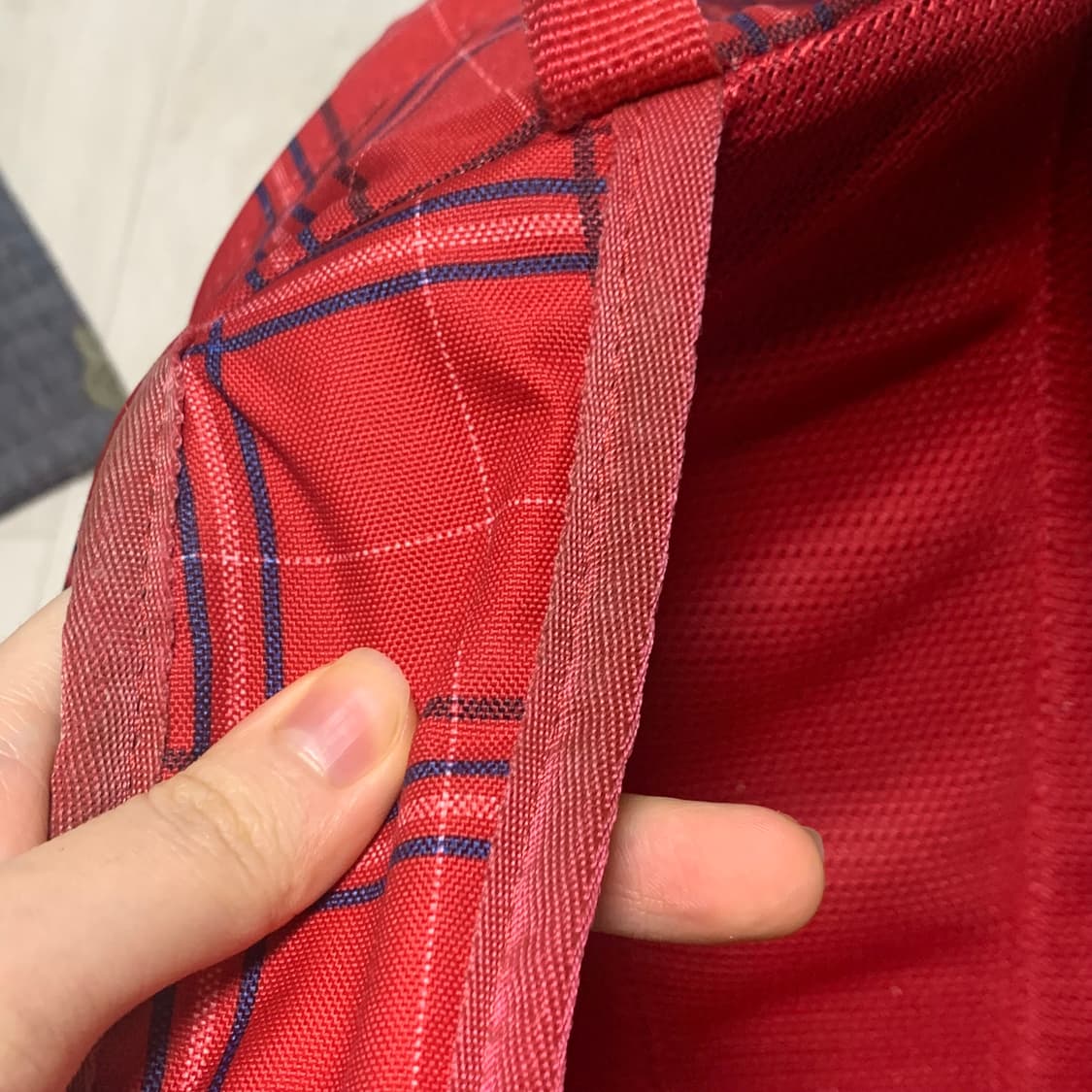 콜맨 레드 체크 백팩 | 가방 일본 빈티지 하구미 연말 모리걸 상품이미지4