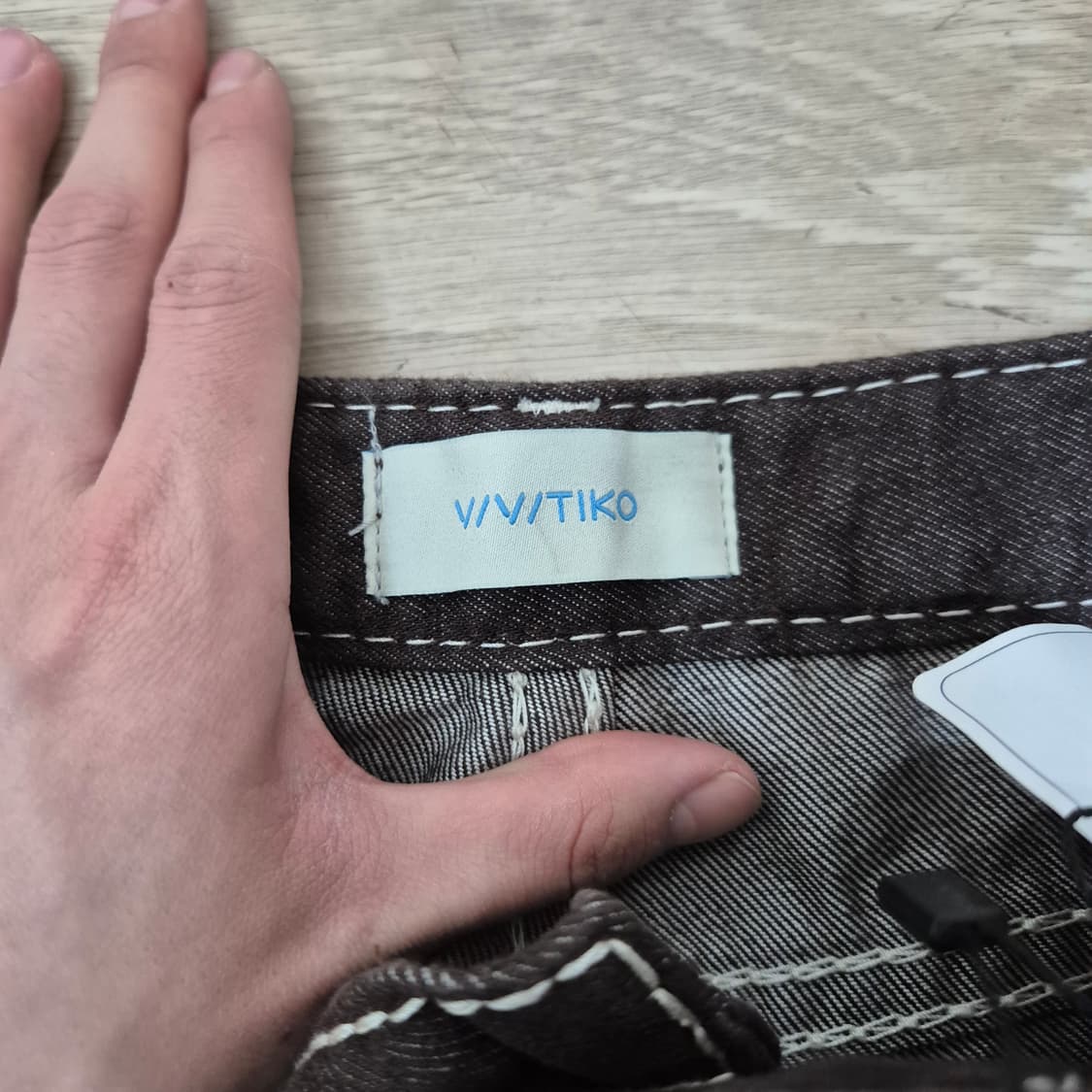 V/V/TIKO 브라운컬러 와이드 데님 팬츠 L(100) 상품이미지5