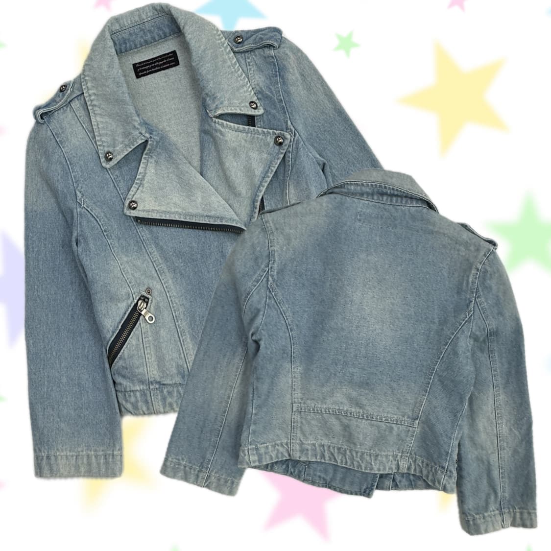 🎸rienda 보헤미안 라이더 데님 7부 자켓 🎸 펑크 나나깔 연청 상품이미지1