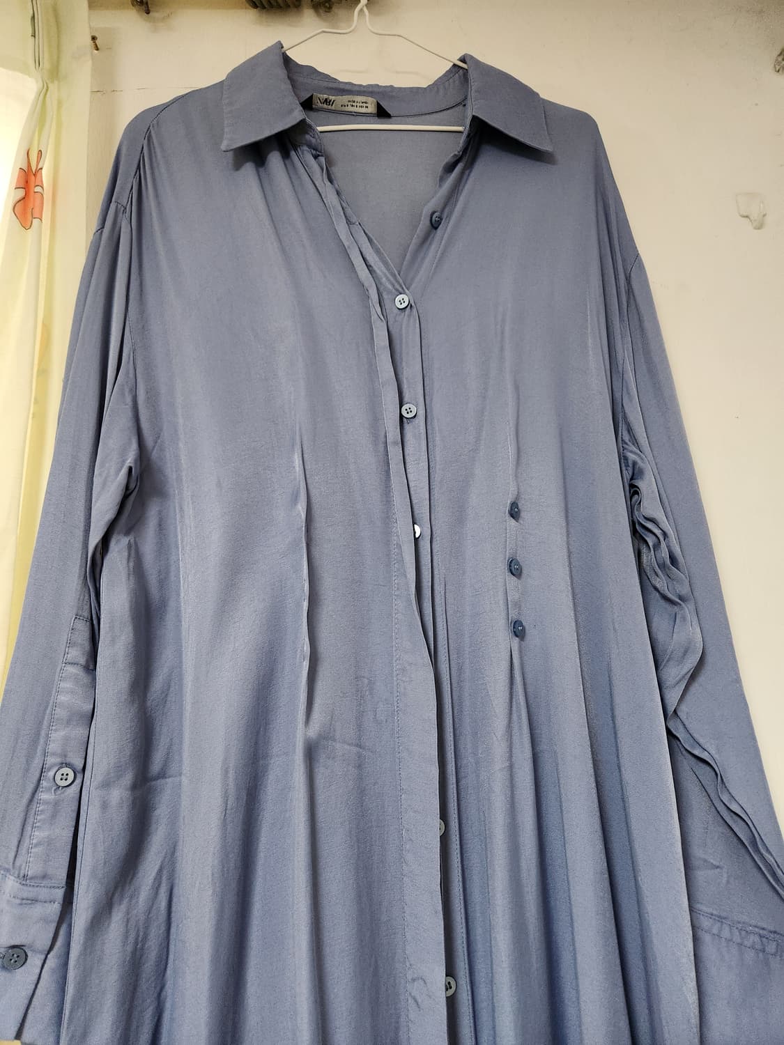 H&M 블루 셔츠형 롱 원피스 165/84A 상품이미지6