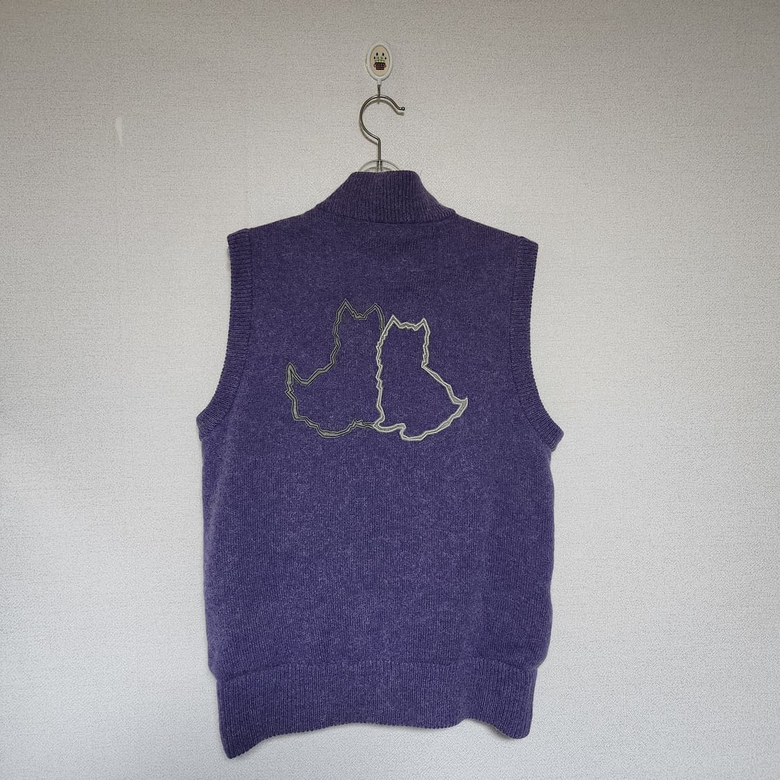 블랙앤화이트 모헤어 방풍 조끼집업 남M 상품이미지2