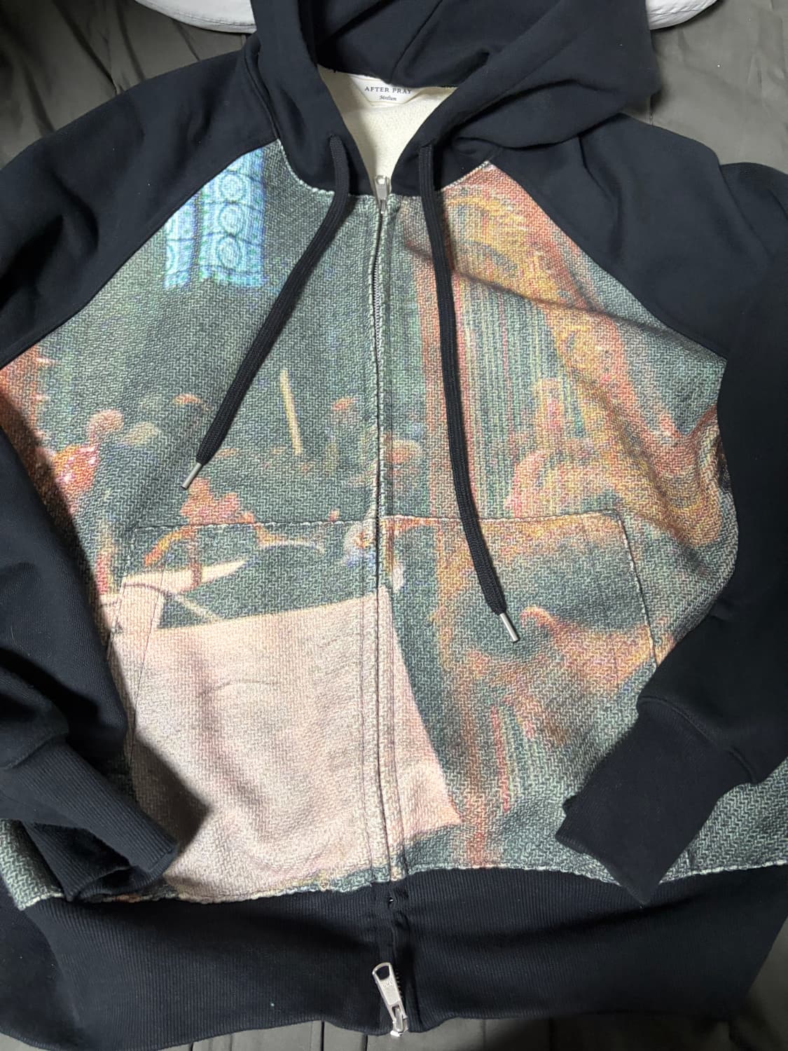 애프터 프레이  프린트 패널 후드집업 M 상품이미지2