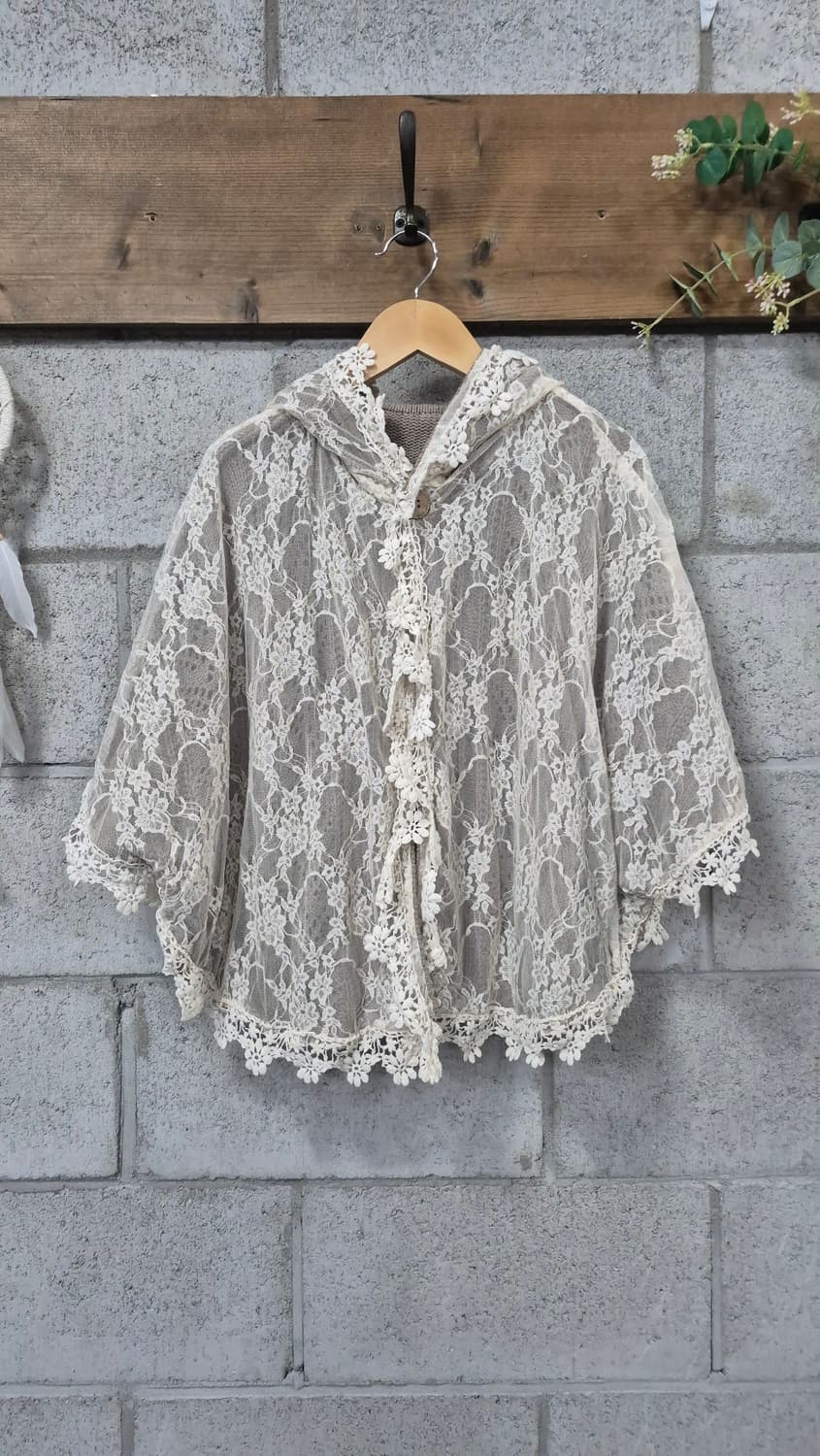 어스뮤직 리버시블 레이스 케이프 판쵸 모리걸 사와코 상품이미지1