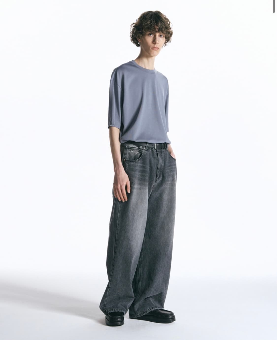 인사일런스 CALIK 로우 웨이스트 와이드 진 ASH GREY S사이즈 상품이미지4