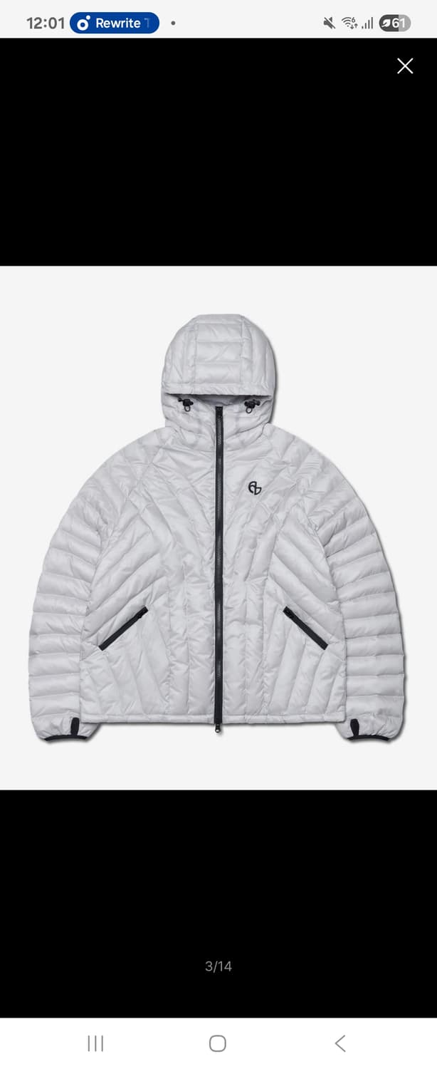 노매뉴얼 라이트 덕다운 글로시 그레이 경량패딩 S 상품이미지2