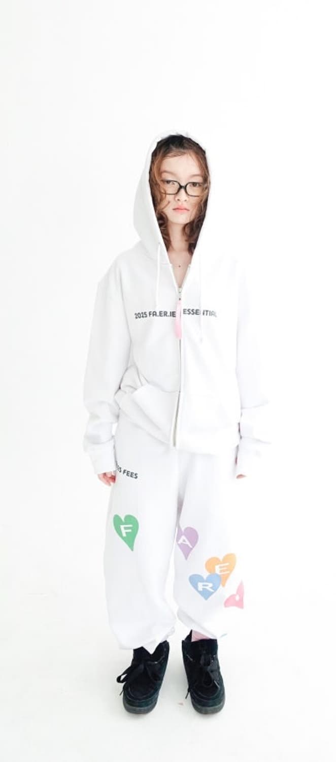 샵페어리 하트 벌룬 화이트 후드집업 상품이미지1