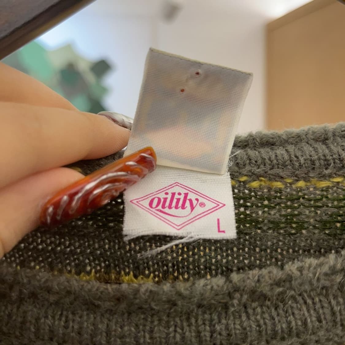 오일릴리 자카드 보헤미안 히피 패턴 니트 L C09489 상품이미지6