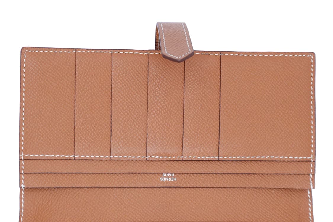 에르메스 베안 소플렛 골드컬러 앱송 은장 장지갑 T각인 카드포켓 5개 상품이미지4