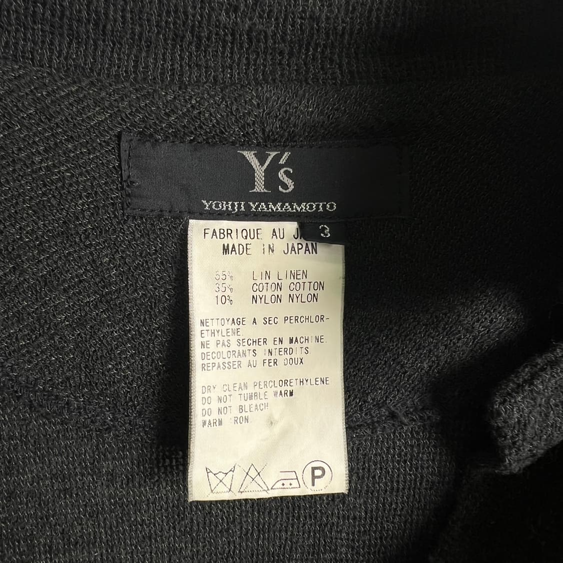 Y's 요지야마모토 린넨 저지 카라 가디건  상품이미지4